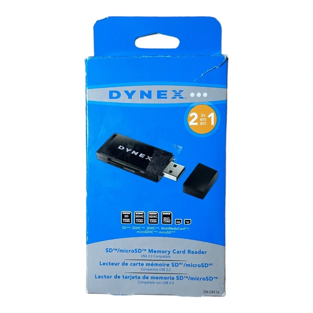 Dynex DX-CR112 2-in-1 SD/microSD Memory Card Reader TESTED